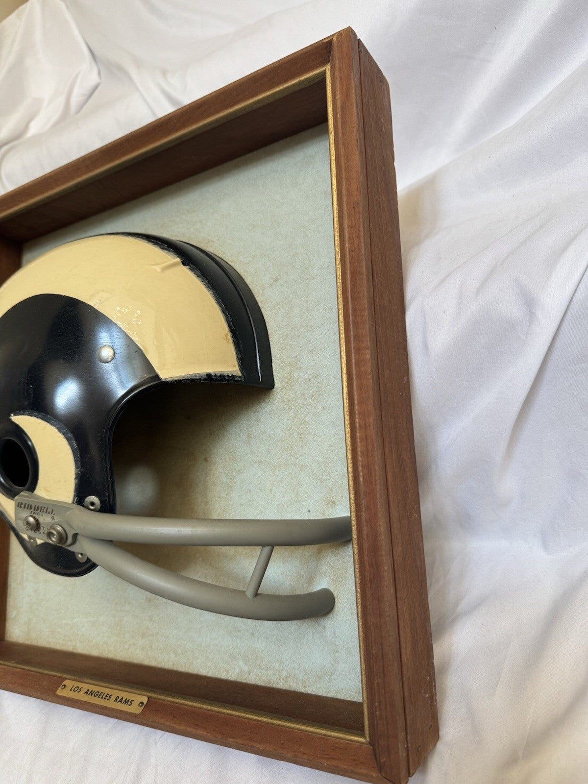 Vintage Riddell 1968 RK2 Los Angeles Rams 1/2 Helmet Plaque mounted framed Rare Riddell