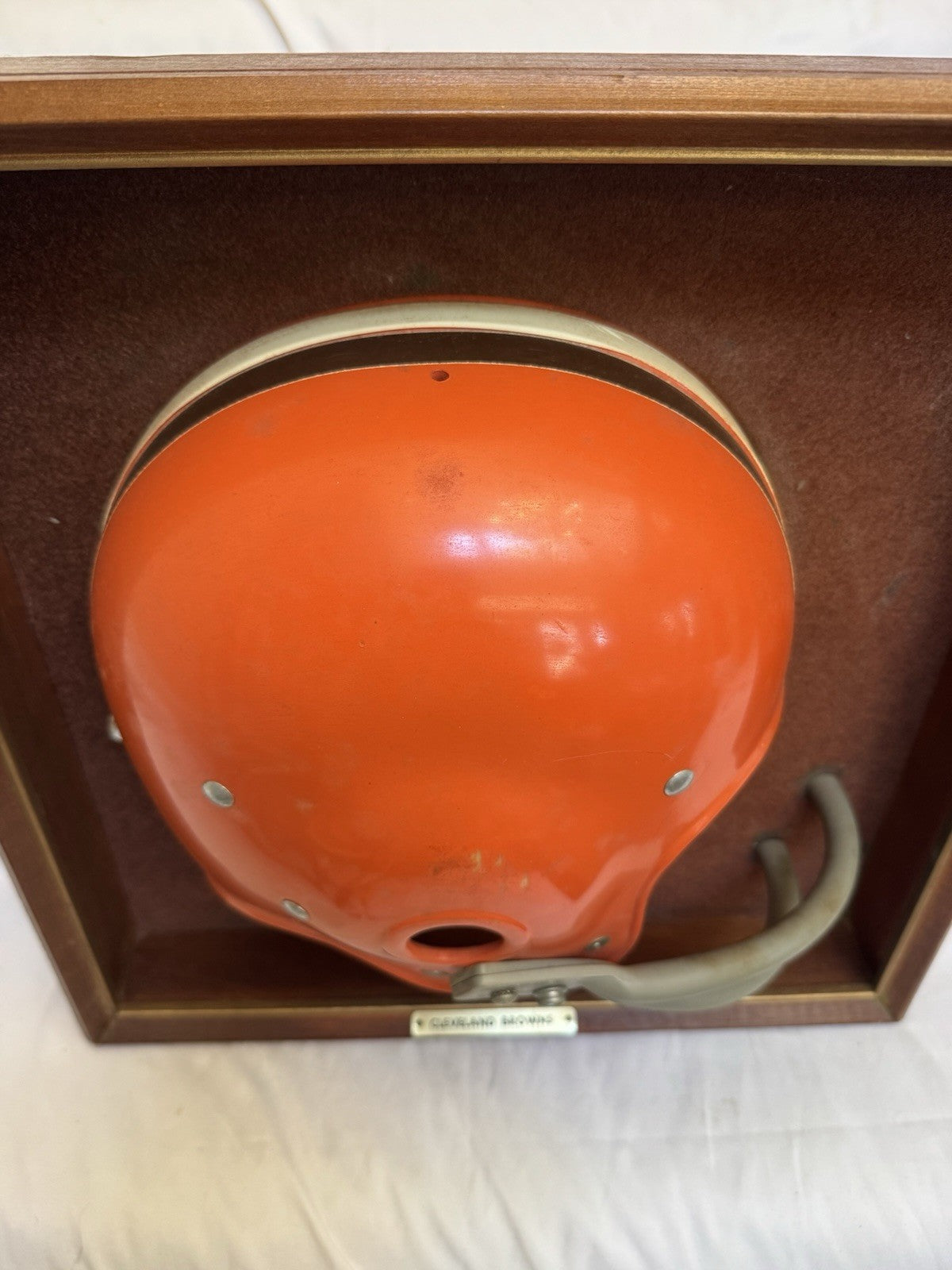Vintage Riddell 1969 RK2 Cleveland Browns 1/2 Helmet Plaque mounted framed Rare Riddell