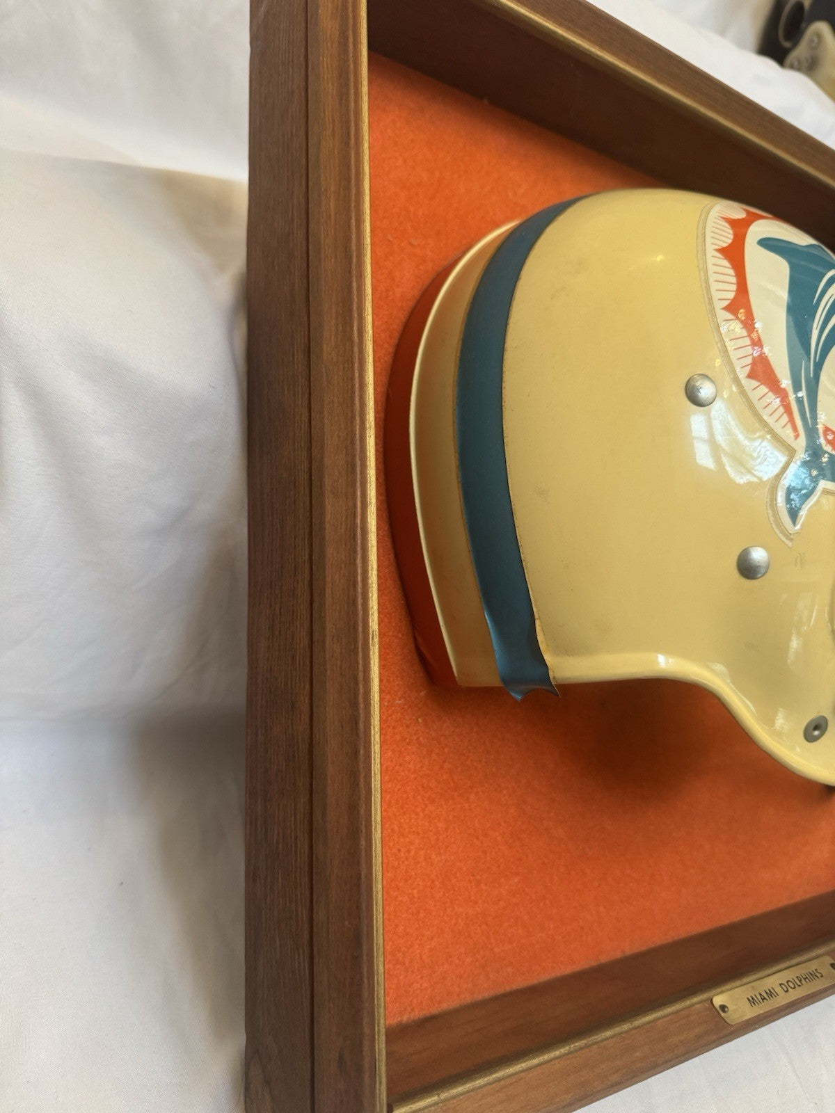 Vintage Riddell 1968 RK2 Miami Dolphins 1/2 Half Helmet Plaque framed Rare Riddell