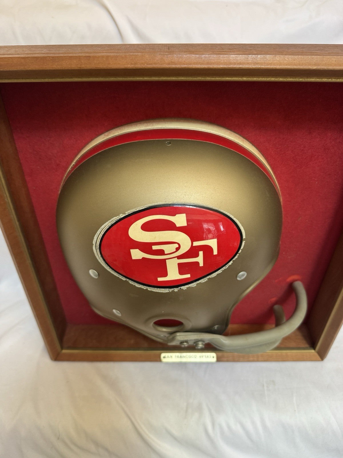 Vintage Riddell 1968 RK2 San Francisco 49ers 1/2 Helmet Plaque framed Rare Riddell