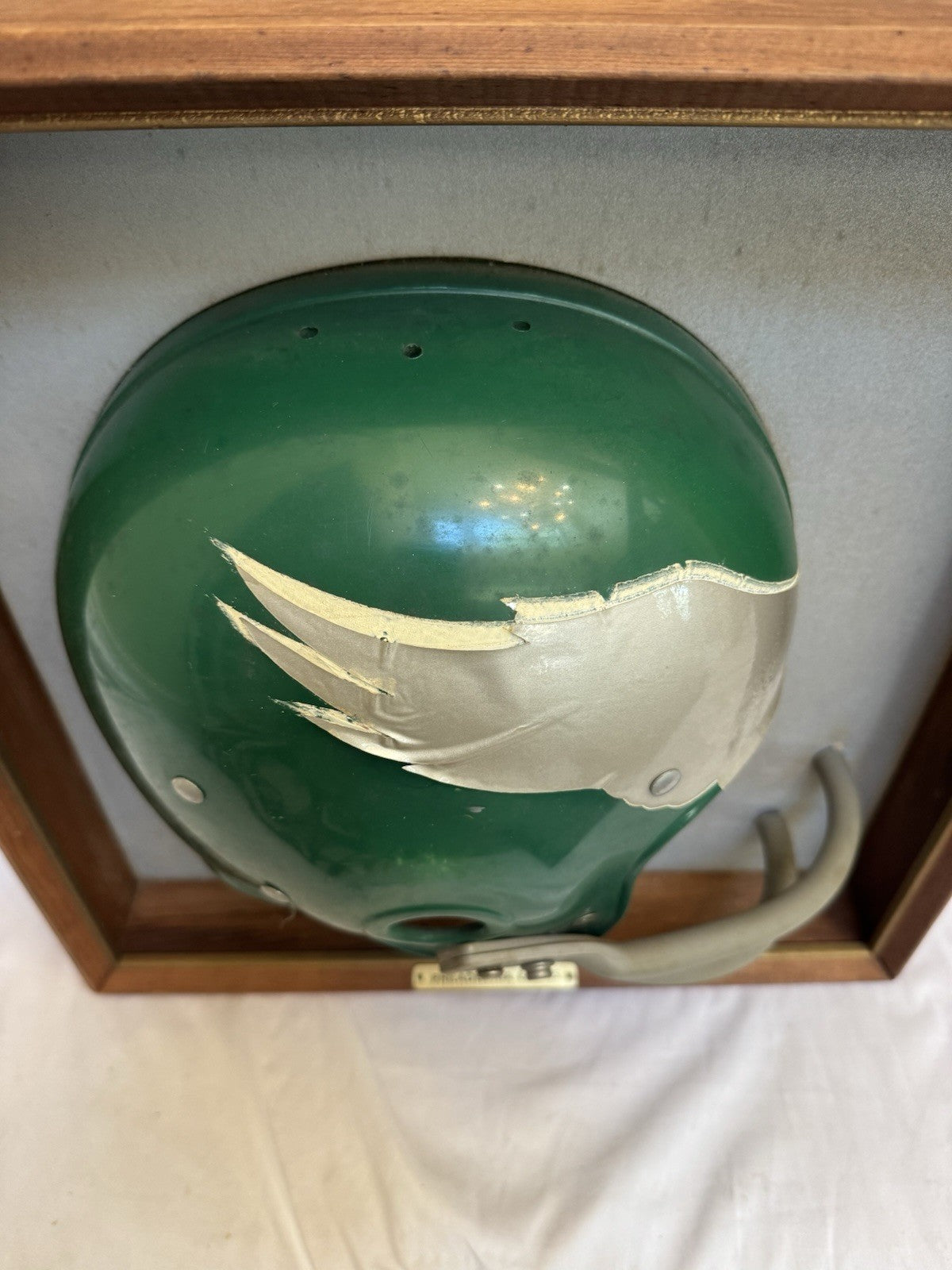 Vintage Riddell 1969 Philadelphia Eagles 1/2 Helmet Plaque RK2 framed Rare Riddell