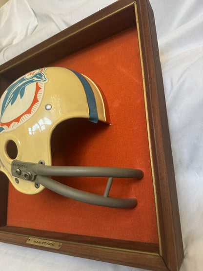 Vintage Riddell 1968 RK2 Miami Dolphins 1/2 Half Helmet Plaque framed Rare Riddell