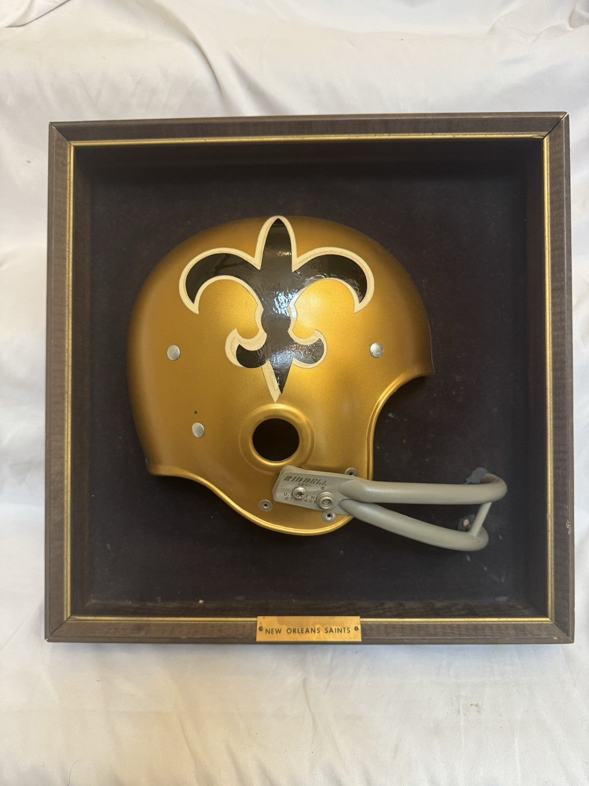 Vintage Riddell 1968 RK2 New Orleans Saints 1/2 Helmet Plaque framed Rare Riddell