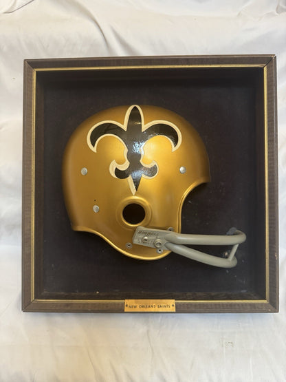 Vintage Riddell 1968 RK2 New Orleans Saints 1/2 Helmet Plaque framed Rare Riddell