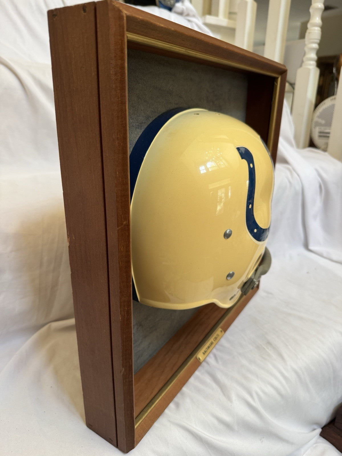 Vintage Riddell 1969 RK2 Baltimore Colts 1/2 Helmet Plaque mounted framed Rare Riddell