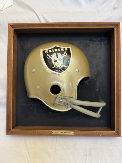 Vintage Riddell 1969 RK2 Oakland Raiders 1/2 Helmet Plaque mounted framed Rare Riddell