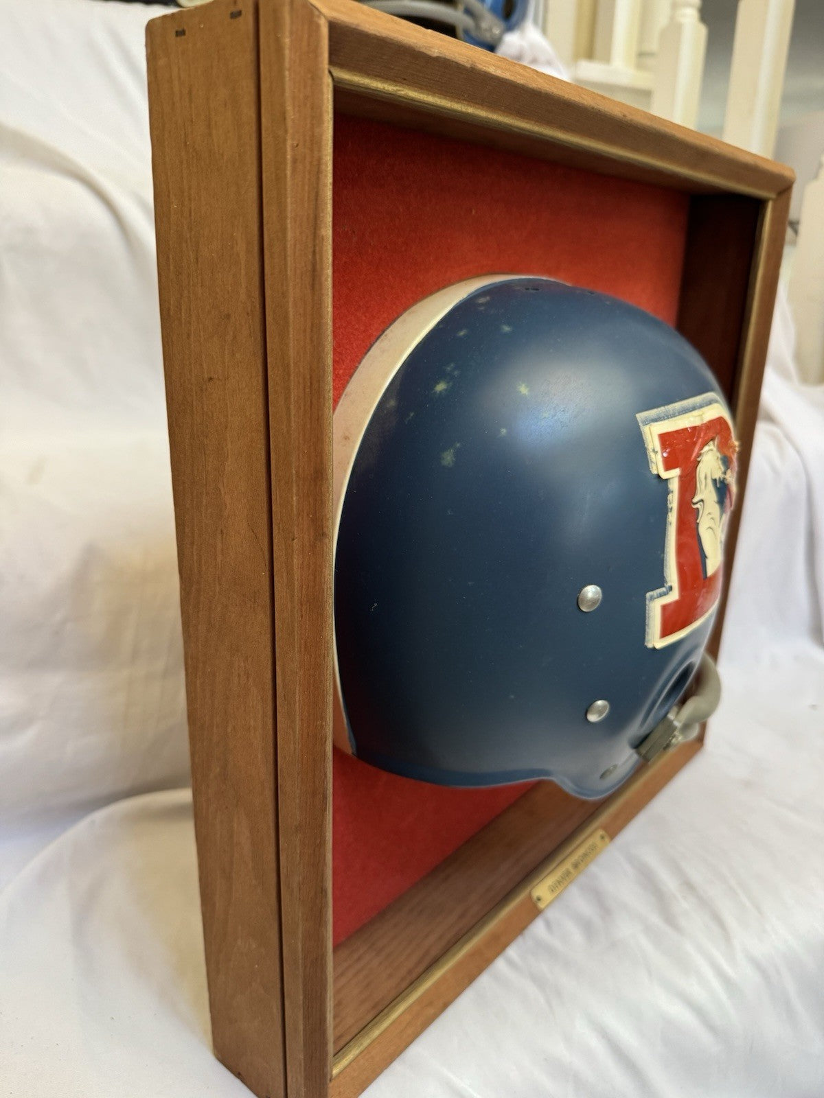 Vintage Riddell 1969 RK2 Denver Broncos 1/2 Helmet Plaque mounted framed Rare Riddell