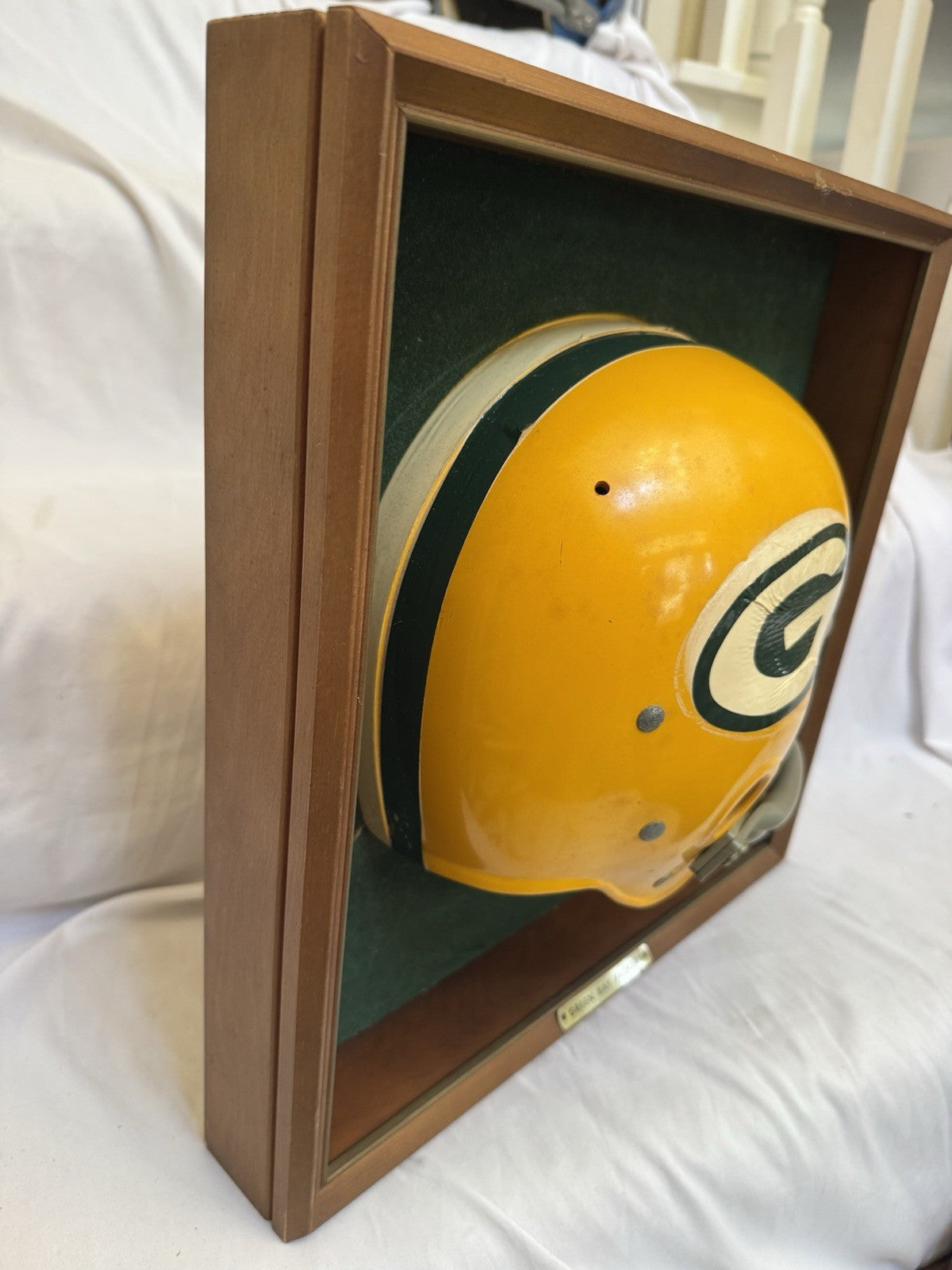 Vintage Riddell 1969 RK2 Green Bay Packers 1/2 Helmet Plaque mounted framed Rare Riddell