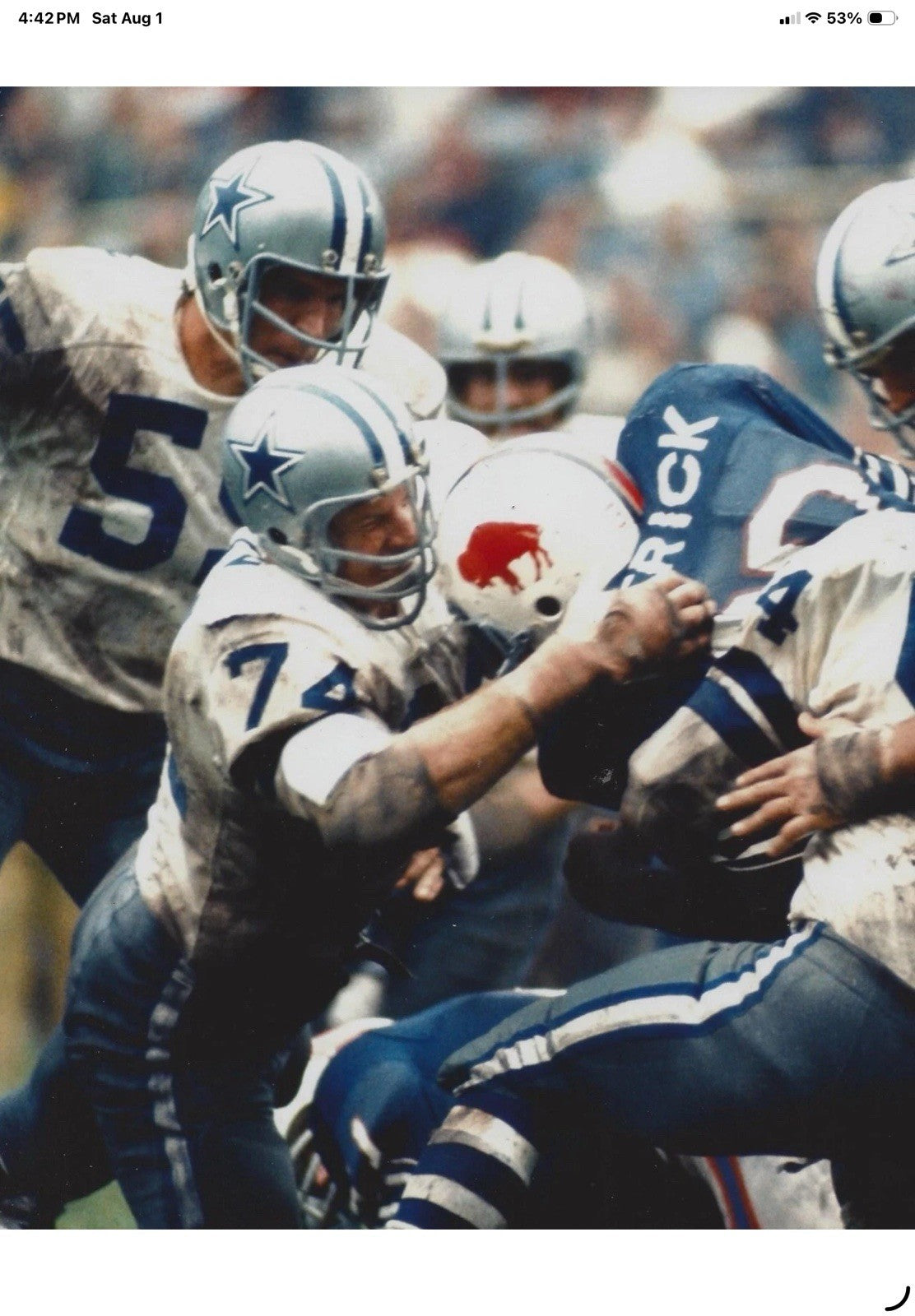 Dallas Cowboys Authentic Color Paint Bob Lilly TK2 Style Football Helmet Riddell