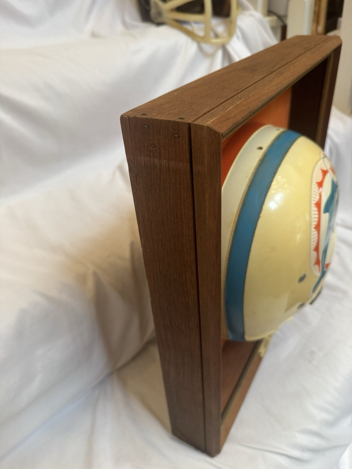 Vintage Riddell 1968 RK2 Miami Dolphins 1/2 Half Helmet Plaque framed Rare Riddell