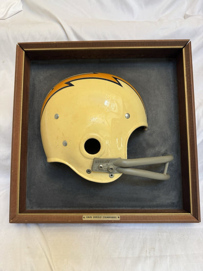 Vintage Riddell 1969 RK2 San Diego Chargers 1/2 Helmet Plaque framed Rare Riddell
