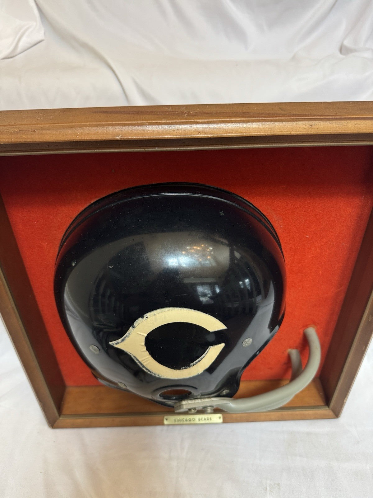 Vintage Riddell 1968 RK2 Chicago Bears 1/2 Helmet Plaque mounted framed Rare Riddell