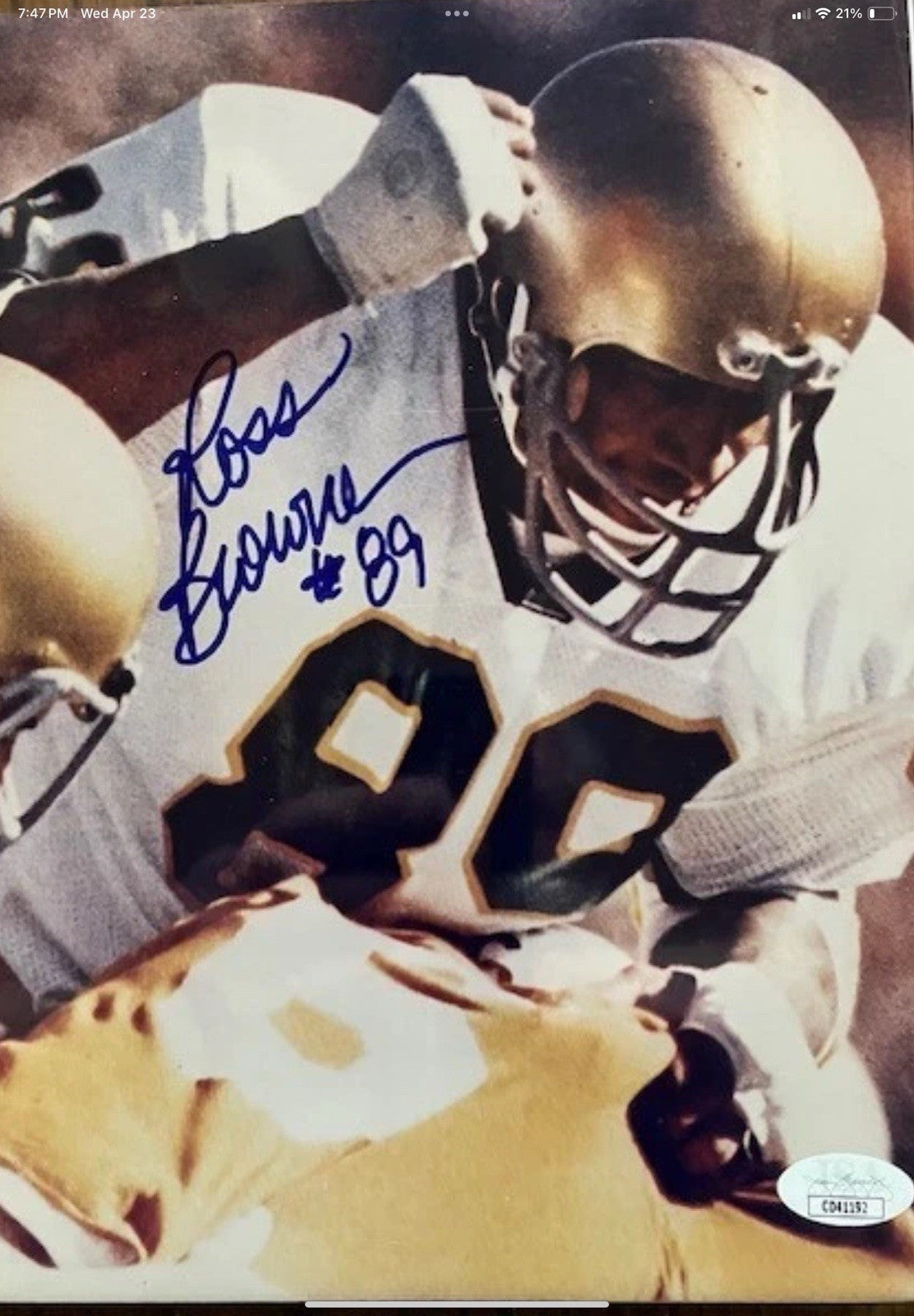 Vintage Wilson Football Helmet Custom 1970 Notre Dame Fighting Irish Browner Wilson