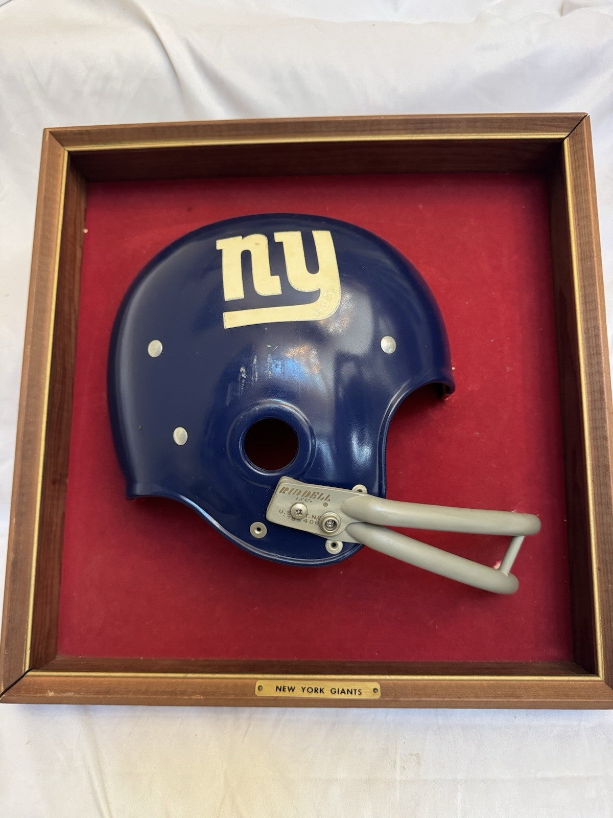 Vintage Riddell 1969 RK2 New York Giants 1/2 Helmet Plaque mounted framed Rare Riddell