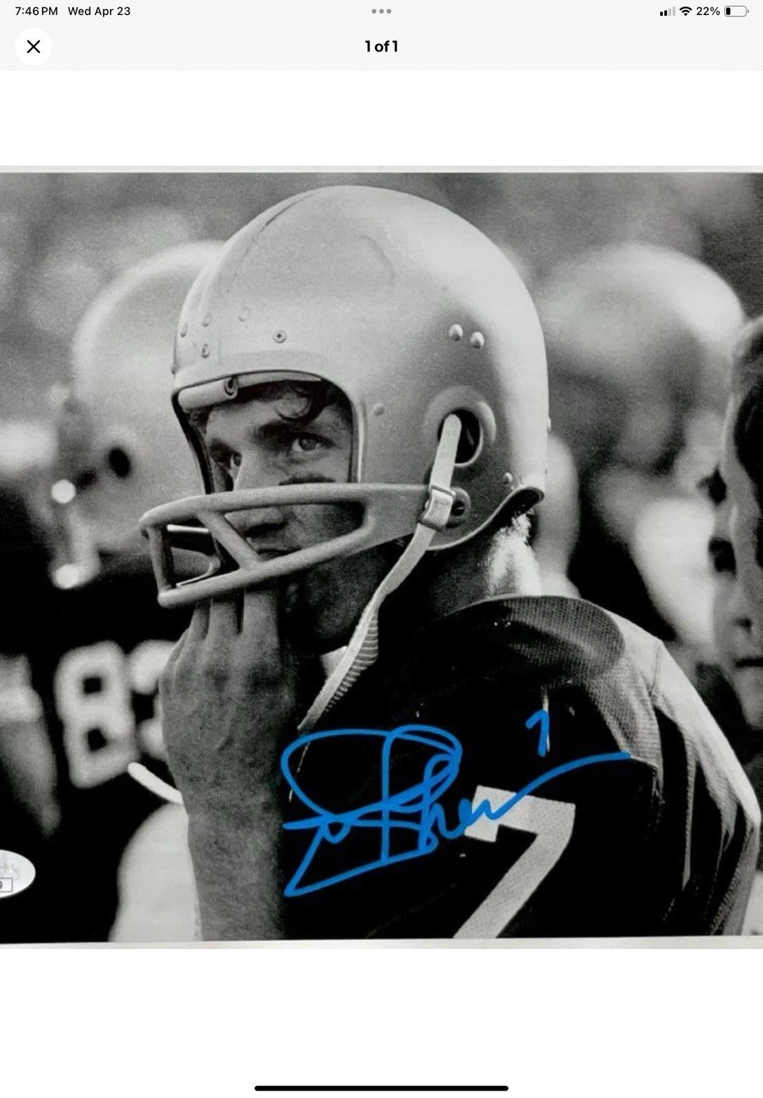 Vintage Wilson Football Helmet Custom 1970 Notre Dame Fighting Irish Theismann Wilson