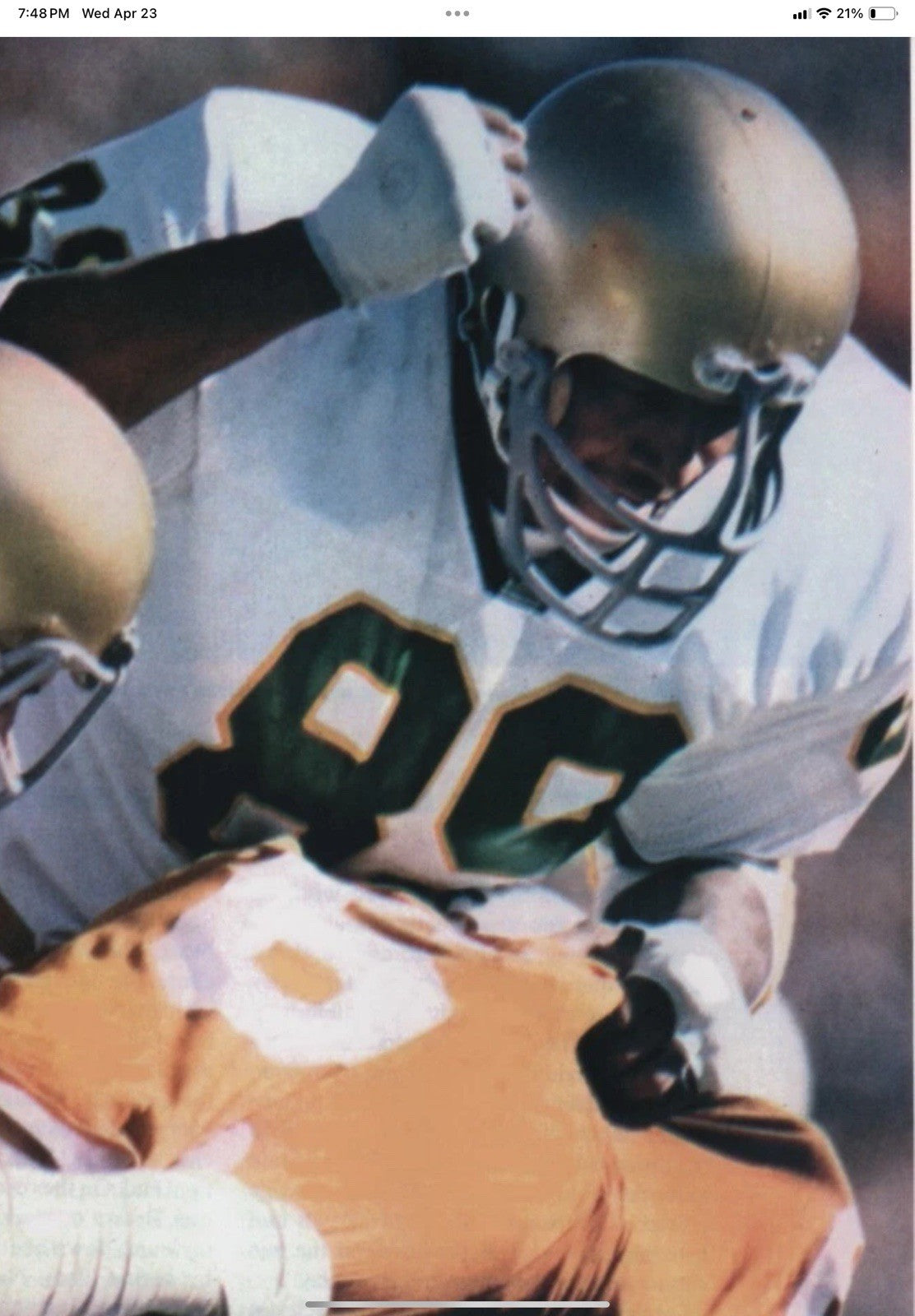 Vintage Wilson Football Helmet Custom 1970 Notre Dame Fighting Irish Browner Wilson