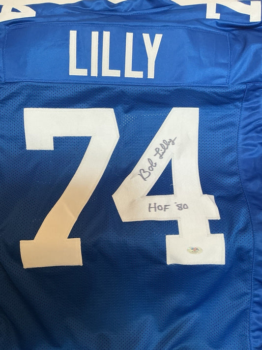 Bob Lilly Autographed Dallas Cowboys Football Jersey PSA COA WESTBROOKSPORTSCARDS