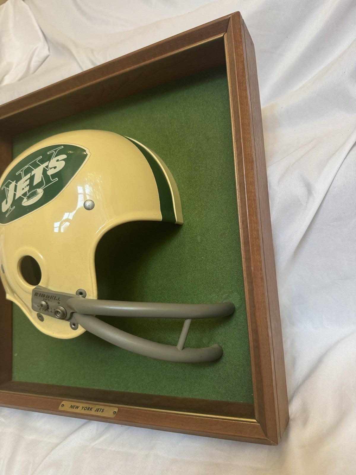 Vintage Riddell 1968-69 RK2 New York Jets 1/2 Helmet Plaque mounted framed Rare Riddell