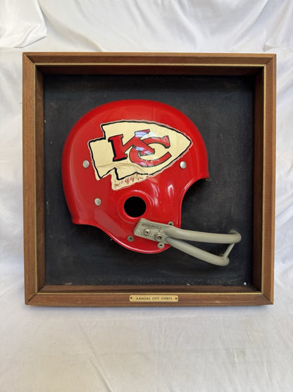 Vintage Riddell 1969 Kansas City Chiefs RK2 1/2 Helmet Plaque framed Rare Riddell