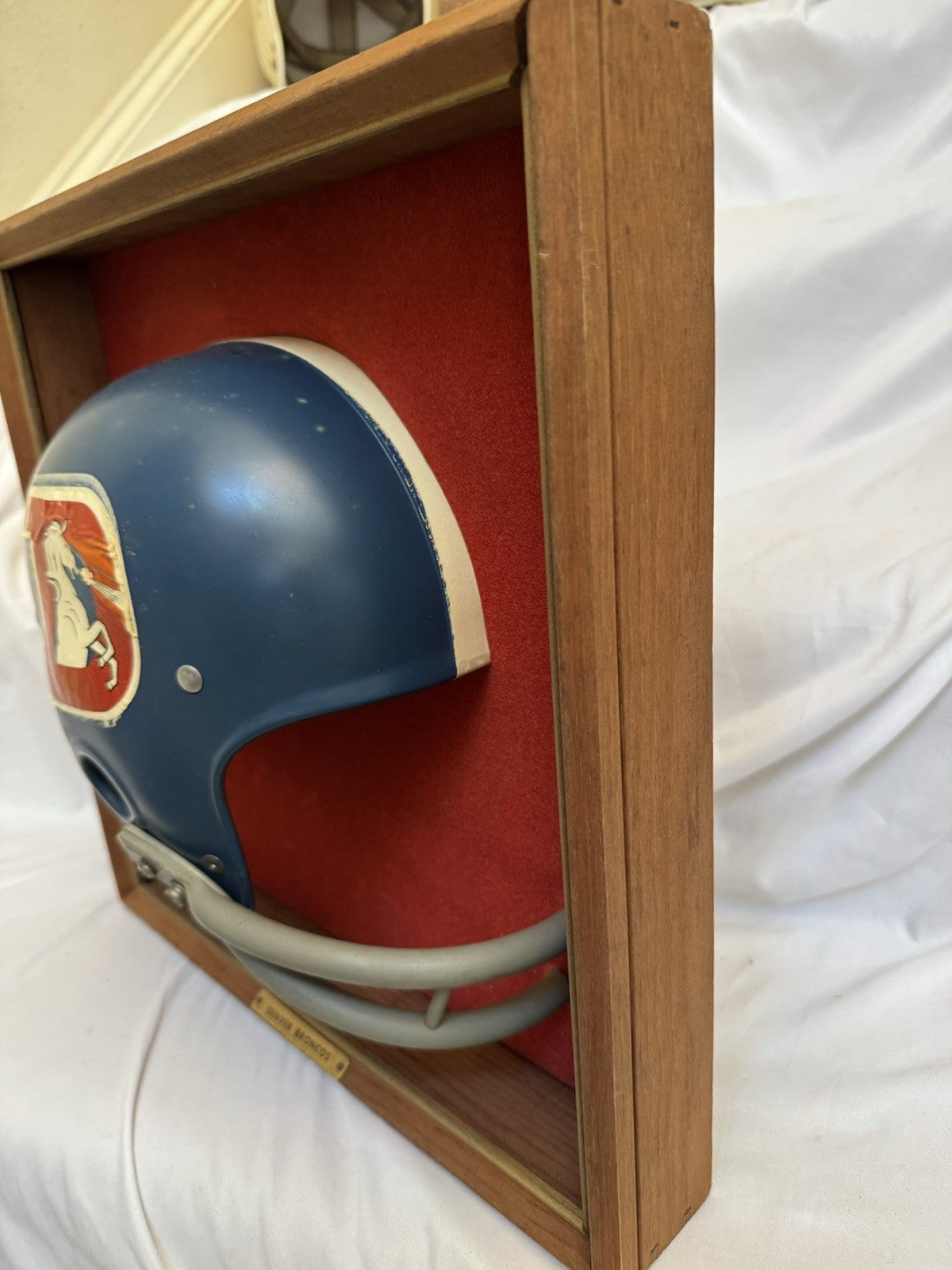 Vintage Riddell 1969 RK2 Denver Broncos 1/2 Helmet Plaque mounted framed Rare Riddell