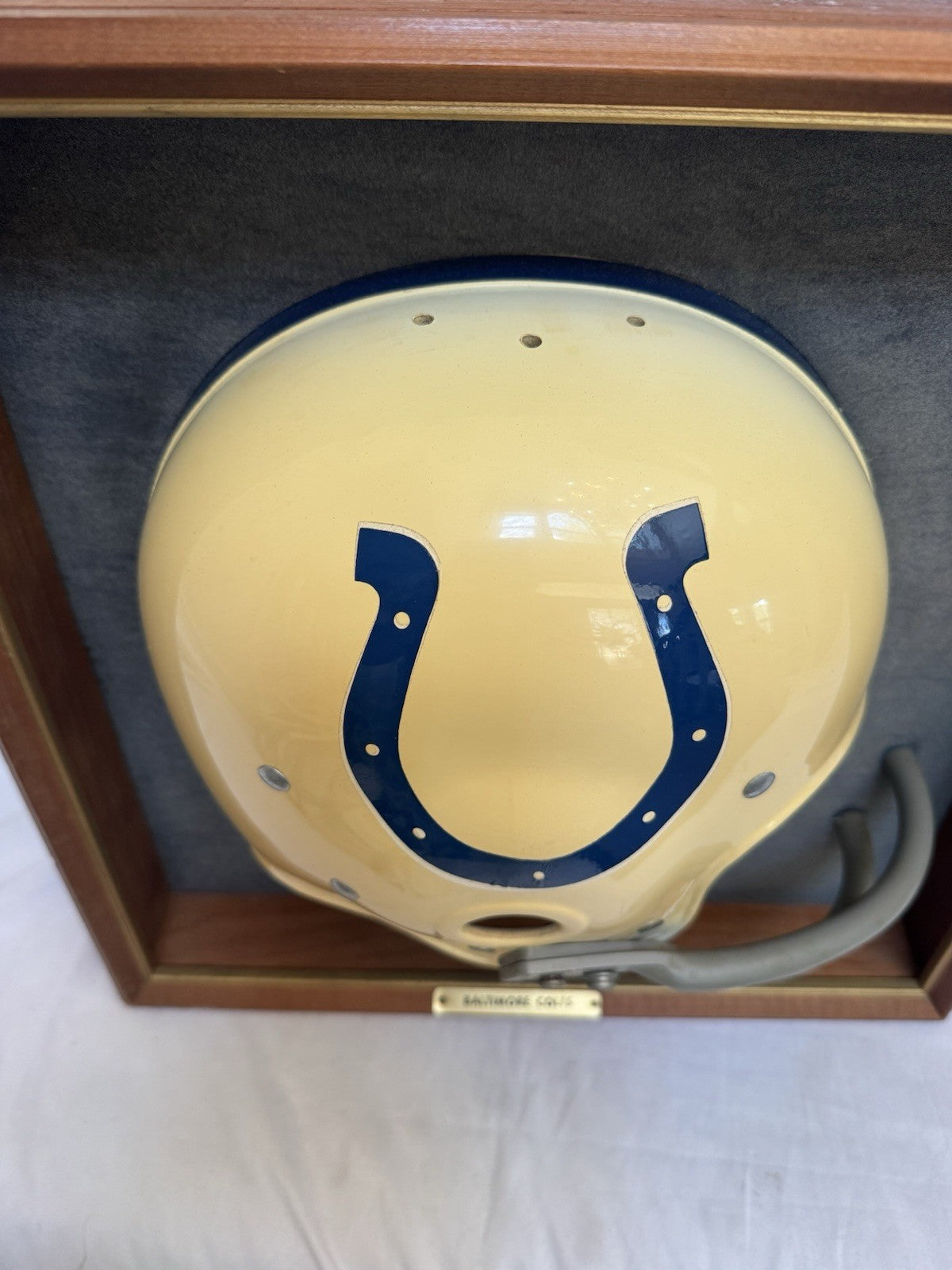 Vintage Riddell 1969 RK2 Baltimore Colts 1/2 Helmet Plaque mounted framed Rare Riddell