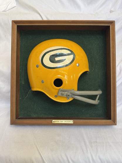 Vintage Riddell 1969 RK2 Green Bay Packers 1/2 Helmet Plaque mounted framed Rare Riddell