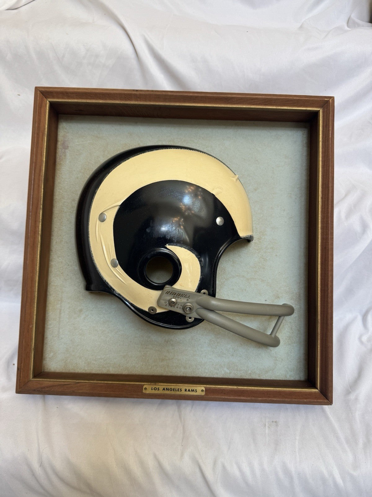 Vintage Riddell 1968 RK2 Los Angeles Rams 1/2 Helmet Plaque mounted framed Rare Riddell