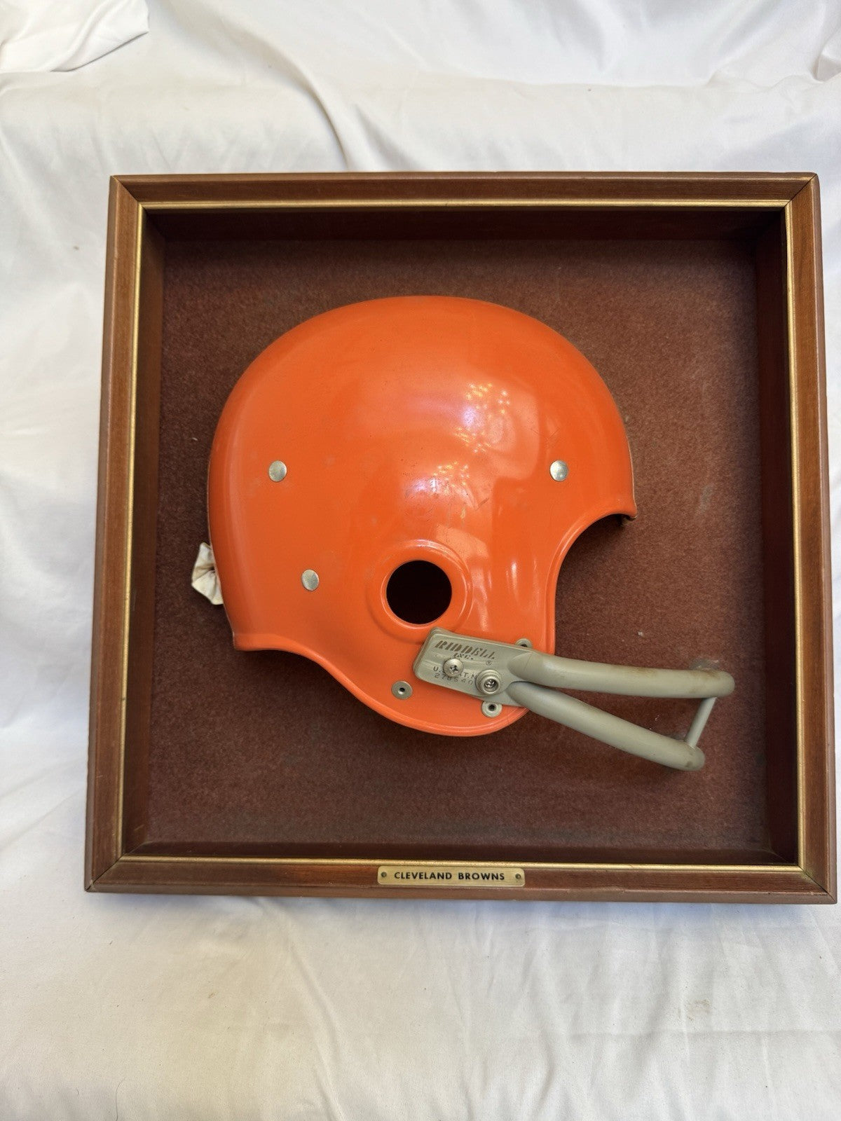 Vintage Riddell 1969 RK2 Cleveland Browns 1/2 Helmet Plaque mounted framed Rare Riddell