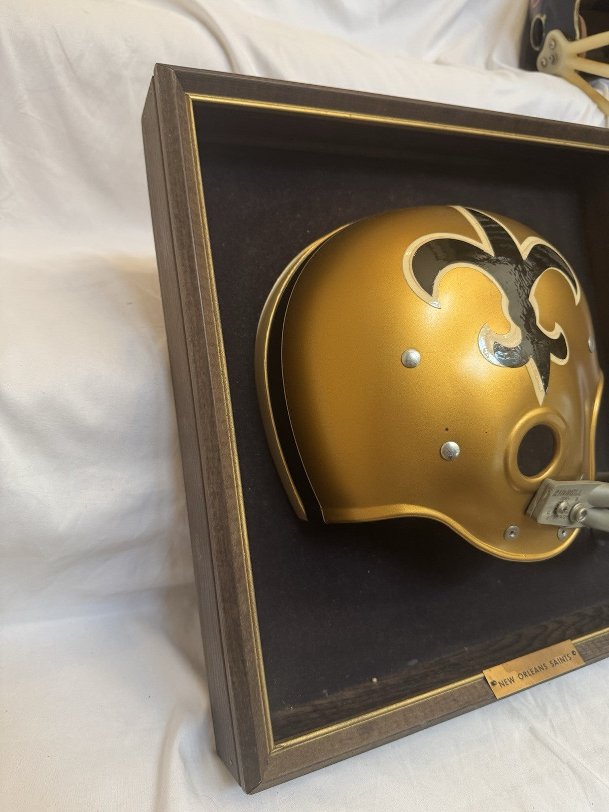 Vintage Riddell 1968 RK2 New Orleans Saints 1/2 Helmet Plaque framed Rare Riddell