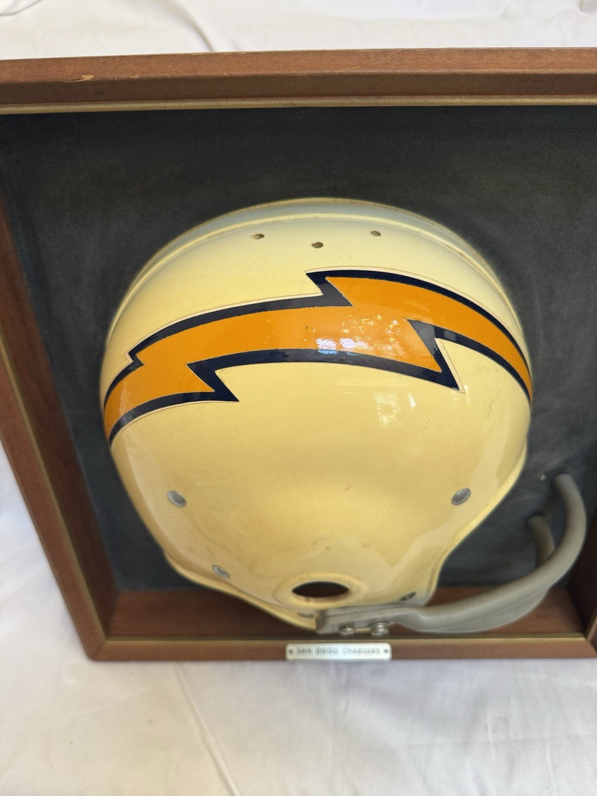 Vintage Riddell 1969 RK2 San Diego Chargers 1/2 Helmet Plaque framed Rare Riddell