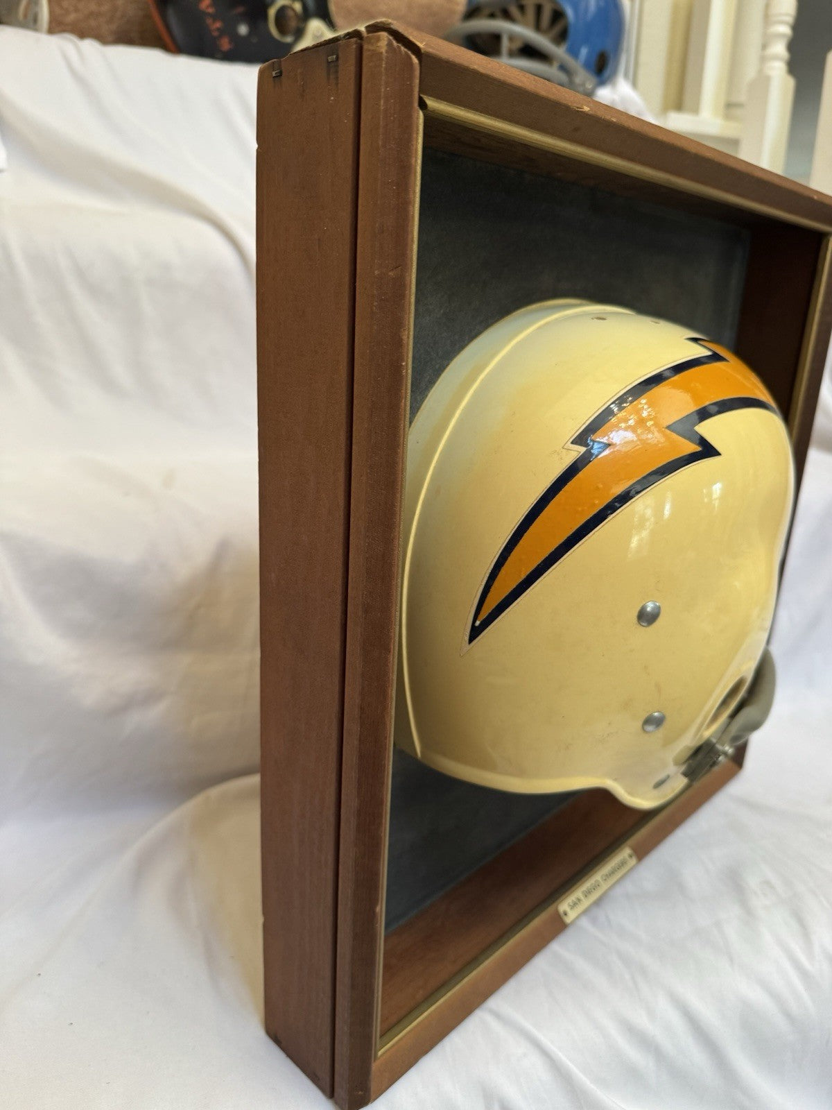 Vintage Riddell 1969 RK2 San Diego Chargers 1/2 Helmet Plaque framed Rare Riddell