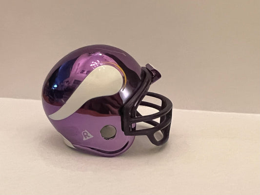 Riddell Pocket Pro and Throwback Pocket Pro mini helmets ( NFL ): Minnesota Vikings 1985-2006 Throwback Chrome Pocket Pro Helmet
