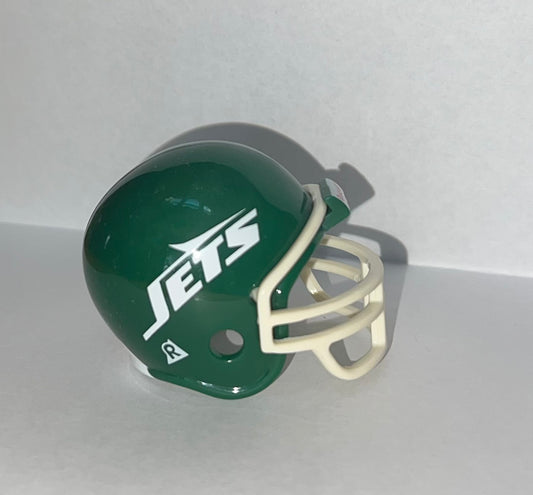 Riddell Pocket Pro and Throwback Pocket Pro mini helmets ( NFL ): New York Jets Pocket Pro 1978-1989 Throwback Helmet (Green Helmet with White Mask) from series II (2)