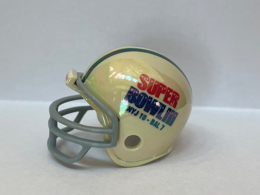 Riddell Pocket Pro and Throwback Pocket Pro mini helmets ( NFL ): New York Jets Super Bowl III Championship Chrome Pocket Pro Helmet (1 Helmet)