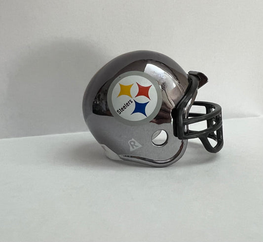 Riddell Pocket Pro and Throwback Pocket Pro mini helmets ( NFL ): Pittsburgh Steelers Chrome Pocket Pro Helmet