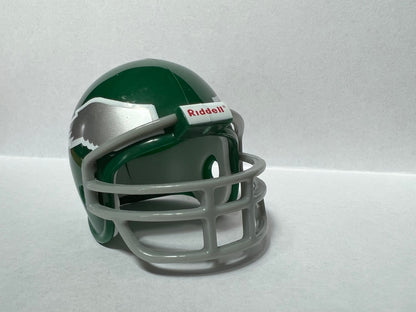 Philadelphia Eagles Riddell NFL Pocket Pro Helmet 1974-1995 Throwback (Kelly Green Helmet with Grey Mask)  WESTBROOKSPORTSCARDS   