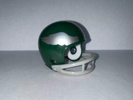 Philadelphia Eagles Riddell 2-Bar NFL Pocket Pro Helmet 1959 Throwback (Green helmet and Silver Wings)  WESTBROOKSPORTSCARDS   