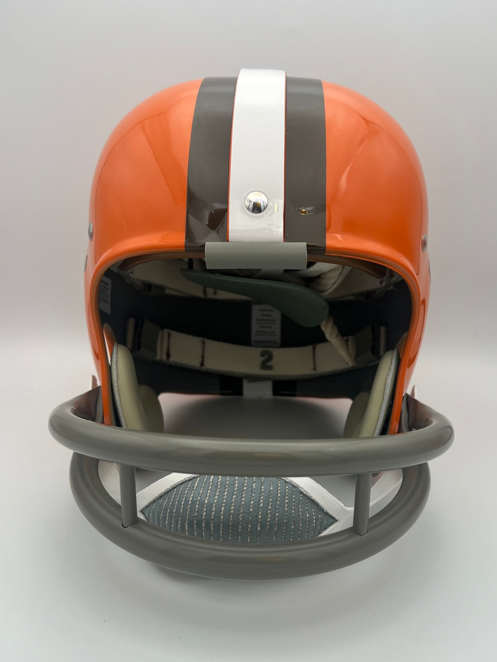 browd football helmet RK Vintage Style Cleveland Browns Suspension Football Helmet Jim Brown – WESTBROOKSPORTSCARDS