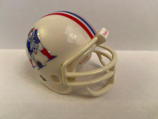 1982 New England Patriots Custom Pocket Pro Helmet - White helmet, white mask