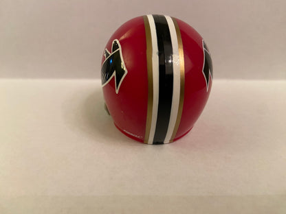 Atlanta Falcons Riddell NFL 2-Bar Pocket Pro Helmet 1966 Throwback with Gold Side Stripes  WESTBROOKSPORTSCARDS   