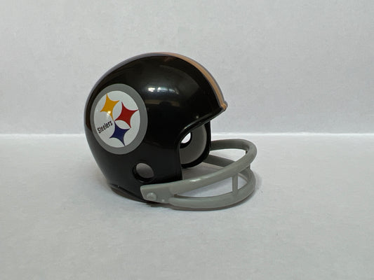Pittsburgh Steelers Playoff Riddell NFL 2-Bar Pocket Pro Helmet 1962 Throwback (Black helmet)  WESTBROOKSPORTSCARDS   