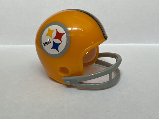 Pittsburgh Steelers Riddell NFL 2-Bar Throwback Pocket Pro Helmet 1962 Throwback (Gold helmet)  WESTBROOKSPORTSCARDS   