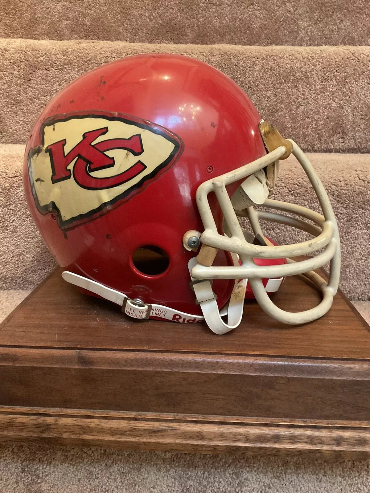 Vintage Riddell WD-1 Football Helmet Kansas City Chiefs Game Used 1983-85 Thomas WESTBROOKSPORTSCARDS