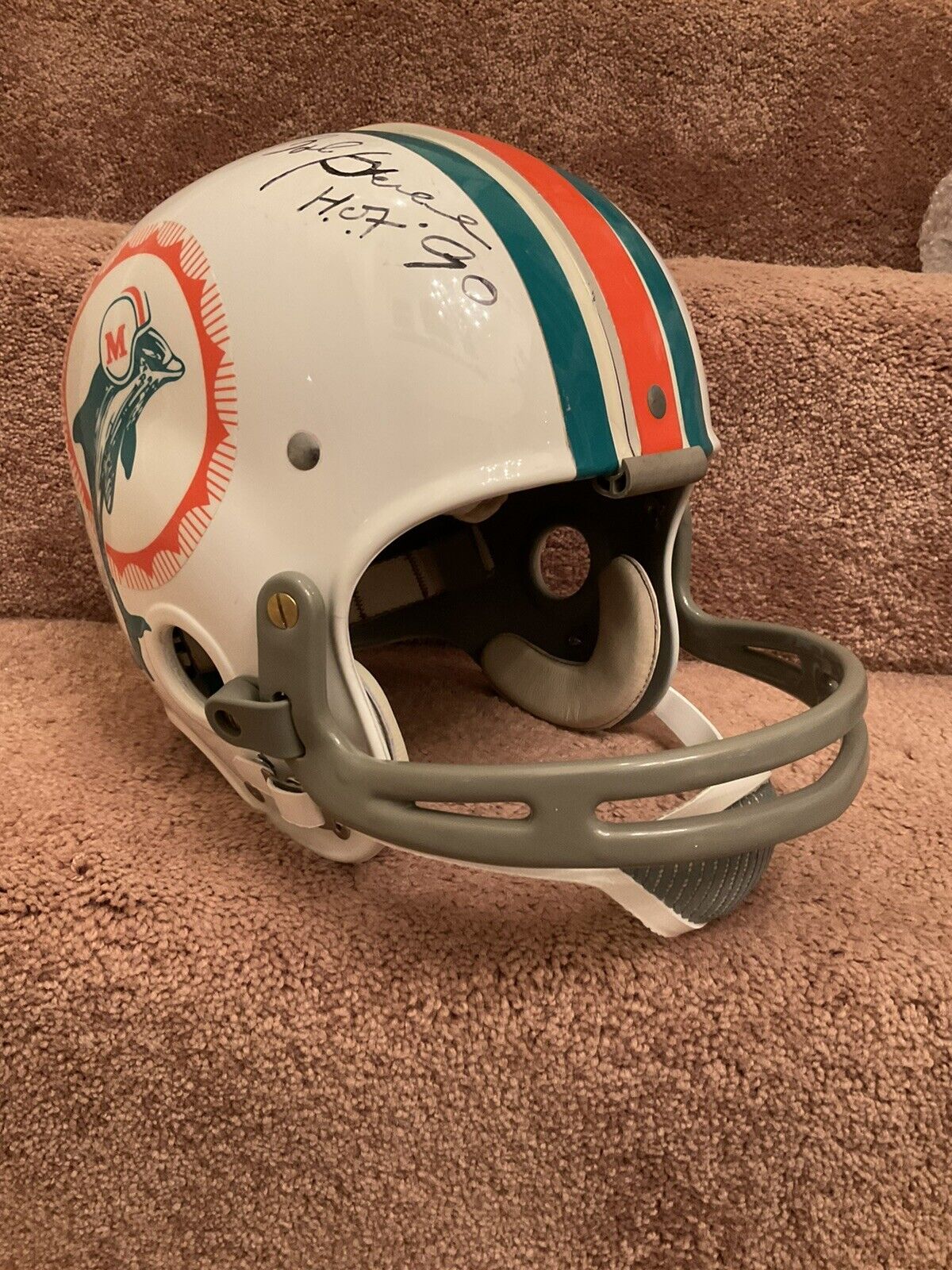 Miami Dolphins Motorcycle Custom Helmet Photo.