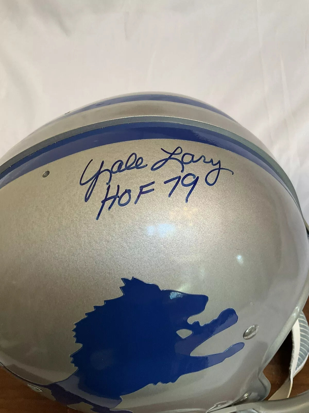 Riddell Kra-Lite RK4 Football Helmet 1962 Detroit Lions Yale Lary Autographed  WESTBROOKSPORTSCARDS   