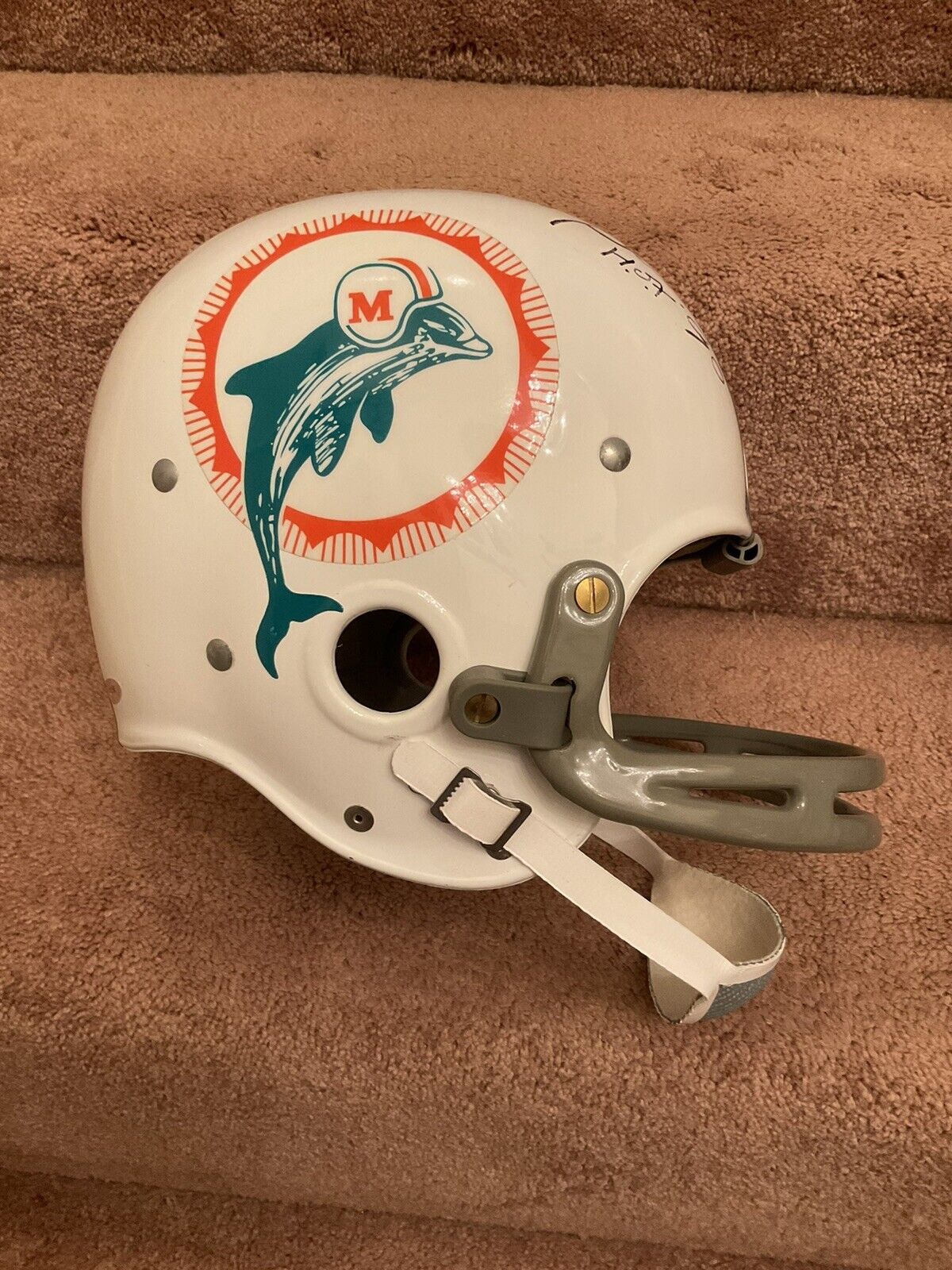 Miami Dolphins Motorcycle Custom Helmet Photo.