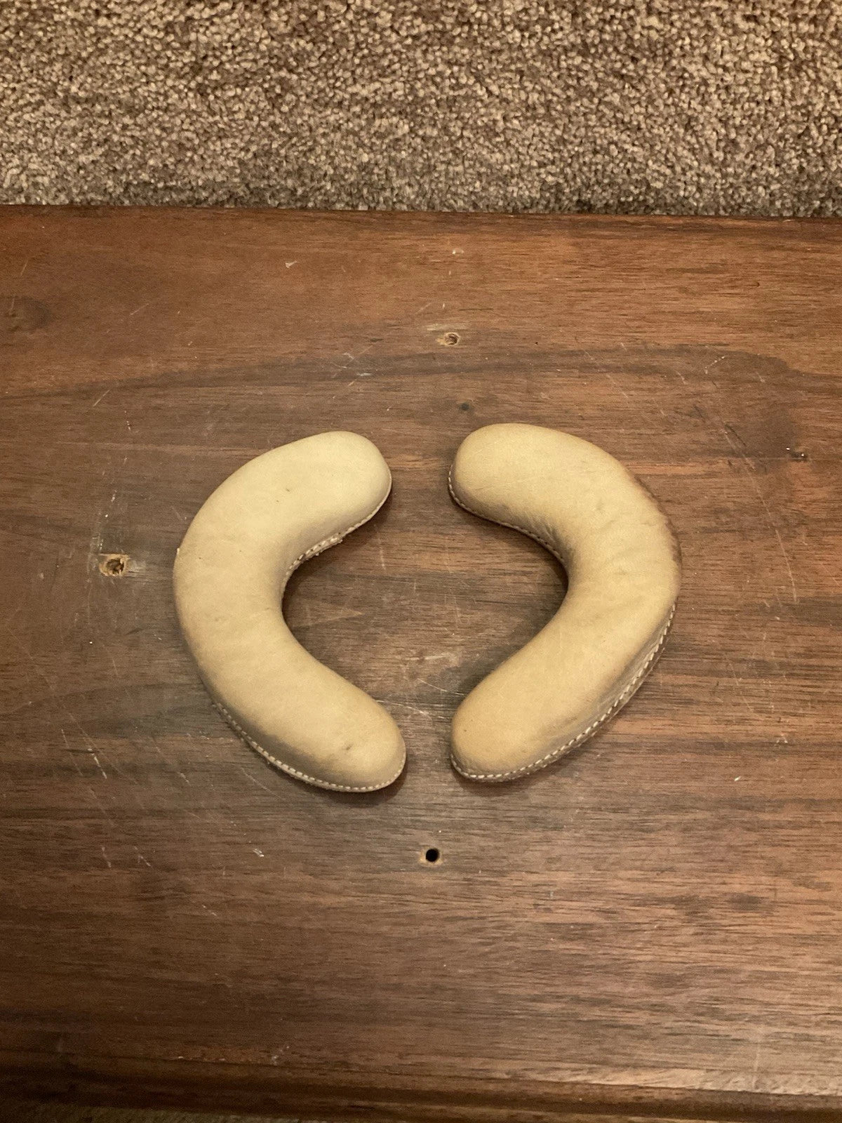 Original Vintage RIDDell XL Leather Jaw Pads For TK RK Suspension Football Helmet WESTBROOKSPORTSCARDS