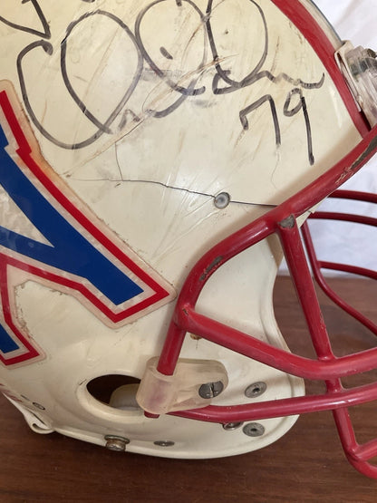 Vintage Riddell Game Used Football Helmet Houston Oilers Ray Childress Autograph WESTBROOKSPORTSCARDS