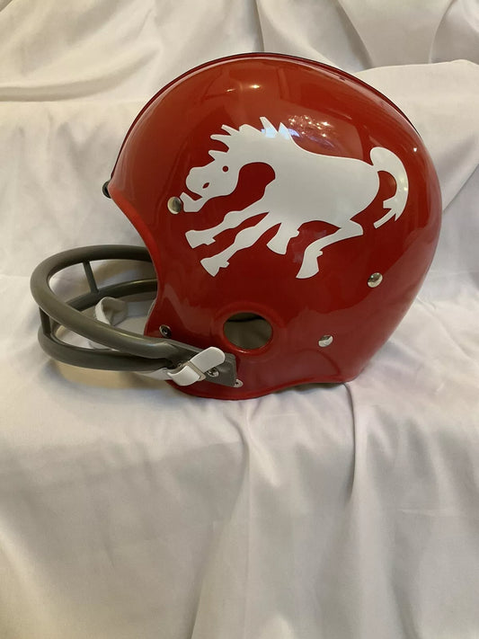 RK2 Style Suspension Football Helmet 1966 Custom Denver Broncos Crazy Horse  WESTBROOKSPORTSCARDS   