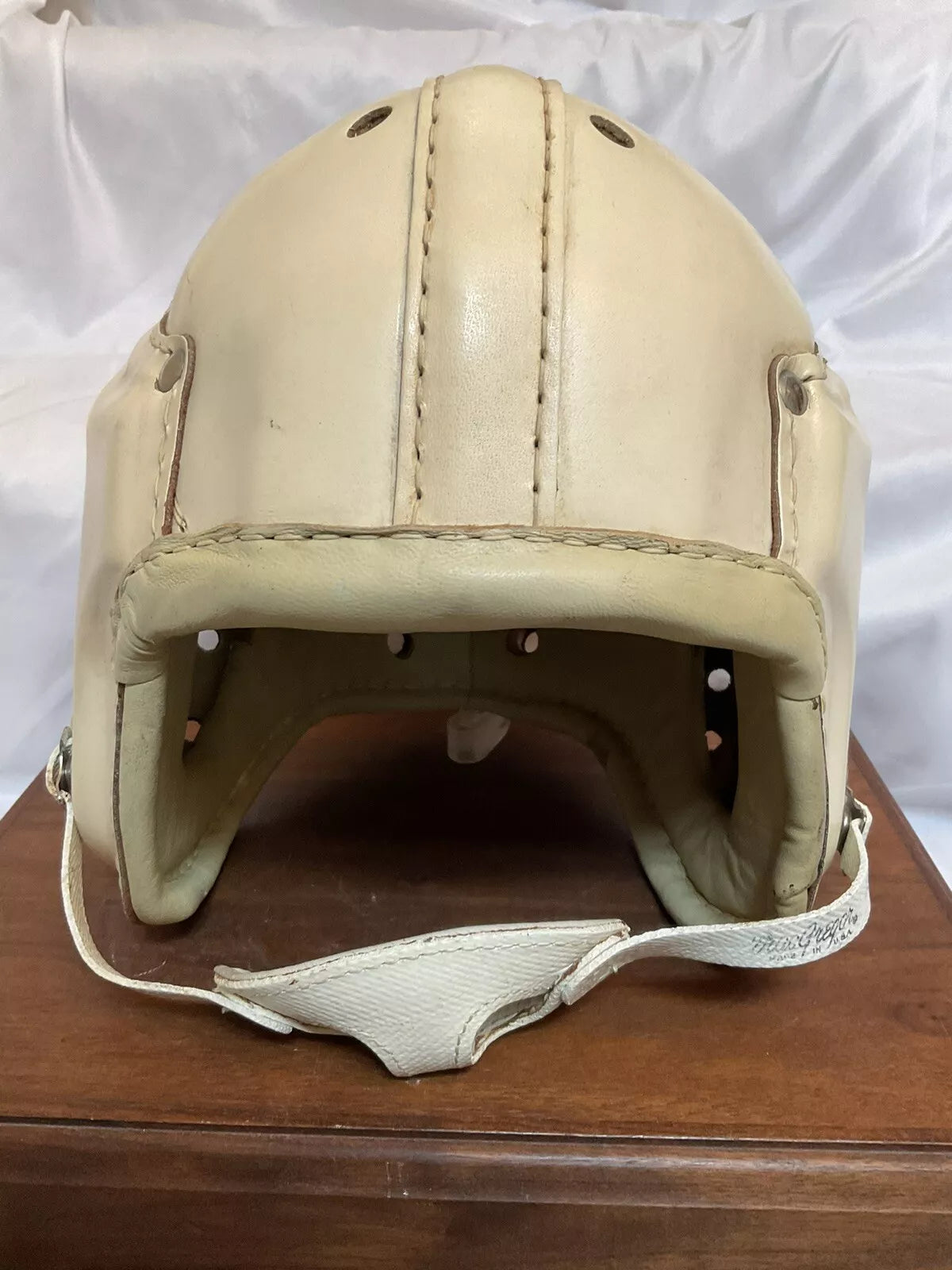 Nice MacGregor Authentic H612 Leather Suspension Football Helmet Size 7 5/8  WESTBROOKSPORTSCARDS   